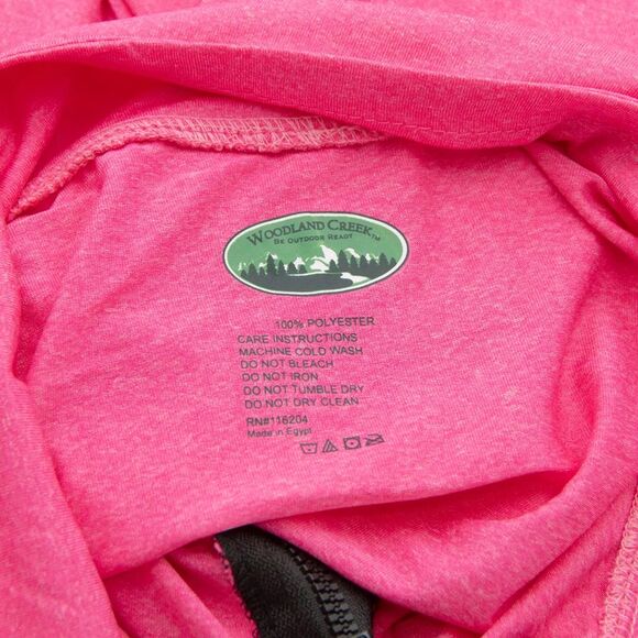 Woodland Creek Women's Quarter Zip Long Sleeve Performance Shirt in Pink, Medium - Picture 4 of 4